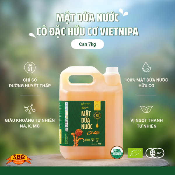 Mật Dừa Nước Cô Đặc Hữu Cơ VIETNIPA - 7kg
