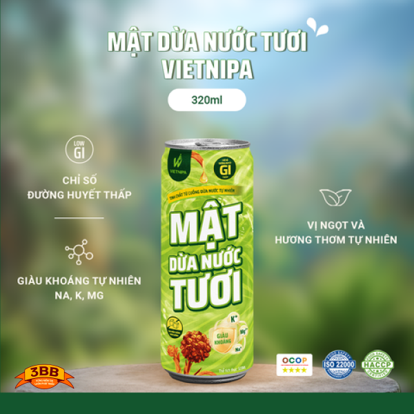 Mật Dừa Nước Tươi 320ml - Thùng 24 Lon