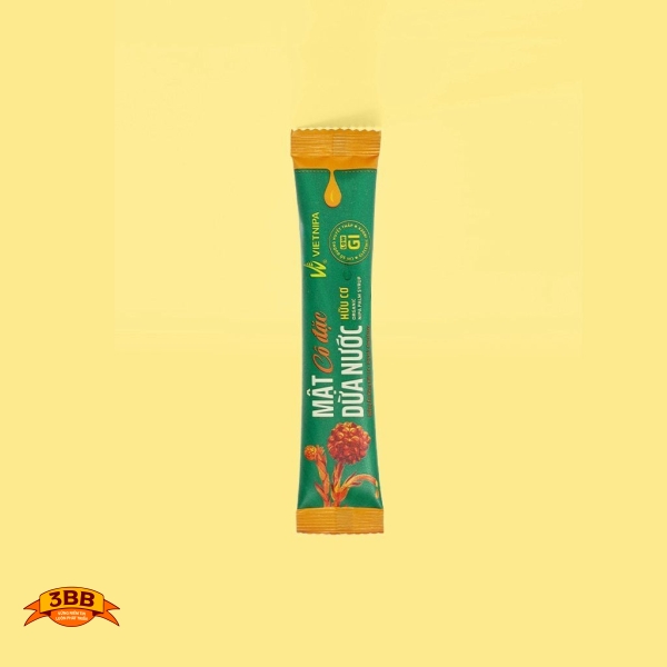 Mật Dừa Nước Cô Đặc Hữu Cơ VIETNIPA - Hộp 10 gói